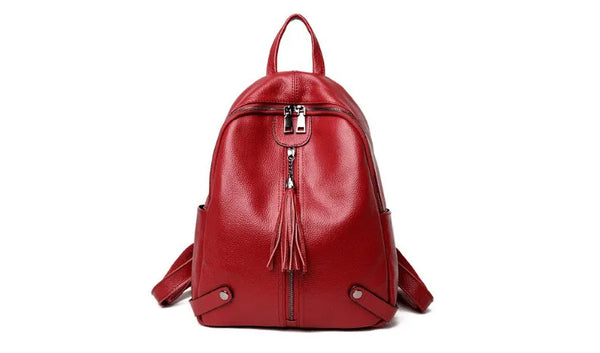 098 High quality women casual genuine leather cow skin backpack soft shcool bag