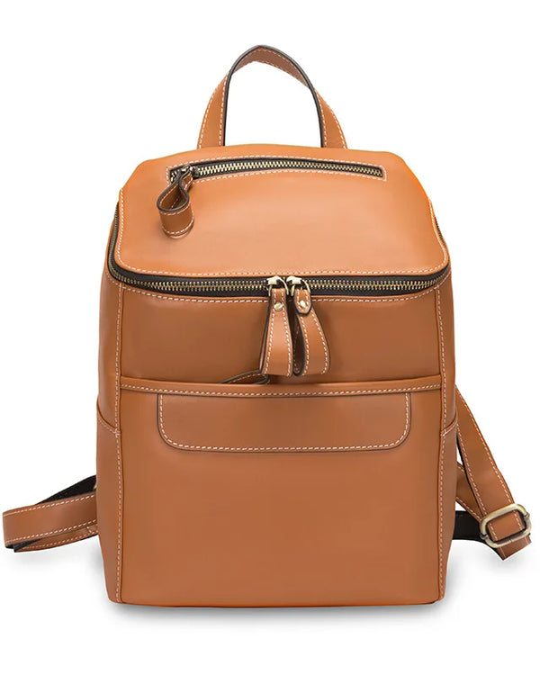 Men Casual Genuine Leather Large Outdoor Backpack