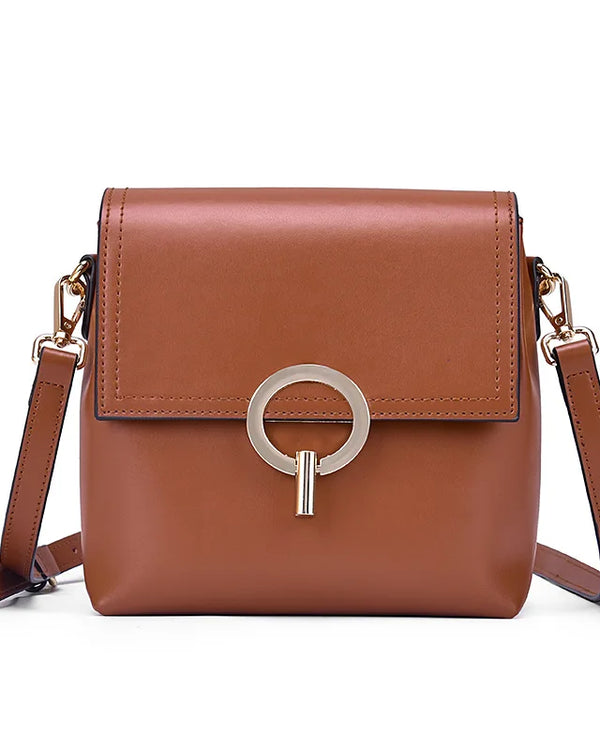 new design cow leather women small crossbody bags lock strap shoulder bag