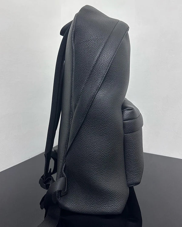 2024 New Retor Fashion Leather Backpack Women's Outdoor Recreational Cowhide Knapsack Black Large Capacity Stamp Rucksack