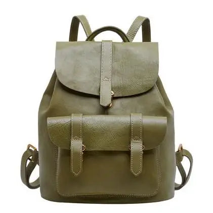 Casual genuine leather women large capacity backpack school leisure bag