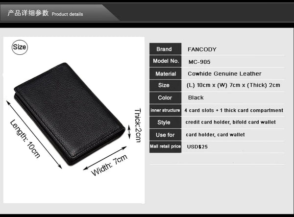 Fashion Genuine Leather Credit card holder men card id holders Women business card holder Leather Card wallet case MC-904