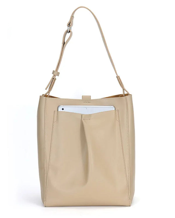 Fashion Solid Women Handbag Genuine Leather Soft Large Totes Bag