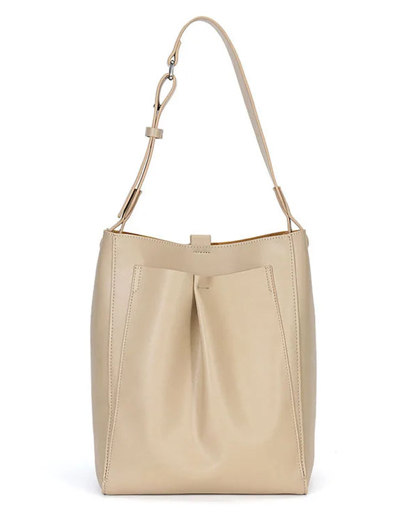 Fashion Solid Women Handbag Genuine Leather Soft Large Totes Bag