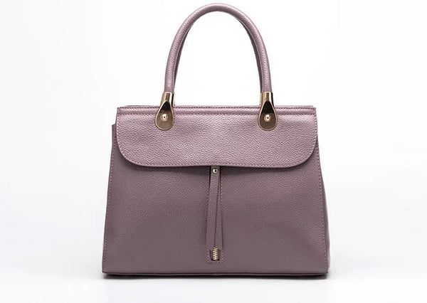Genuine Leather OL Handbag Small Solid Totes For Women High Quality