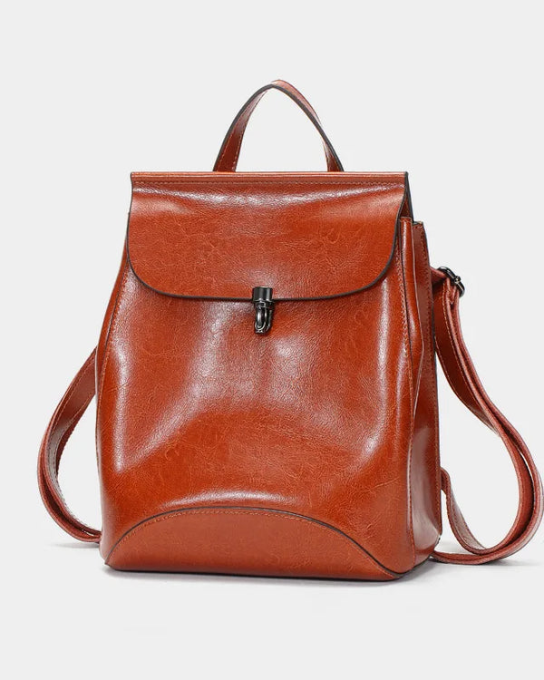 Genuine Leather Vintage Handmade Women Solid Simpe Backpack