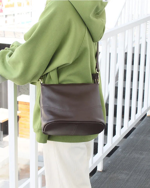 Genuine Leather Women Flap Crossbody Bag Outdoor Daily Use Bag