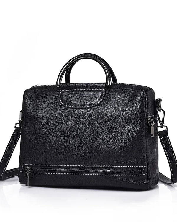 Genuine leather cow skin soft black handbag shoulder bags for women
