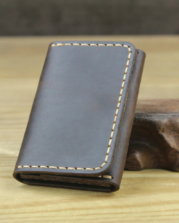 Handmade Genuine Leather Card Wallet Leather Card Holder Men small Coin Purse Credit ID card Holder Women Business Card case MC-
