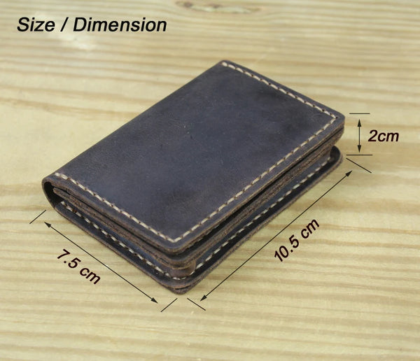 High Quality Handmade Genuine Leather Card Holder Men Small Card Wallet Leather Credit Card Case women Business Card ID Holder