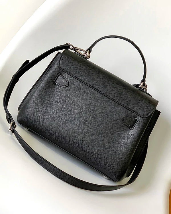 Korean New Fashion Leather Clamp Handbag Classic Elegant Single Shoulder Bags Concise Daily Commute Large Capacity Handbag