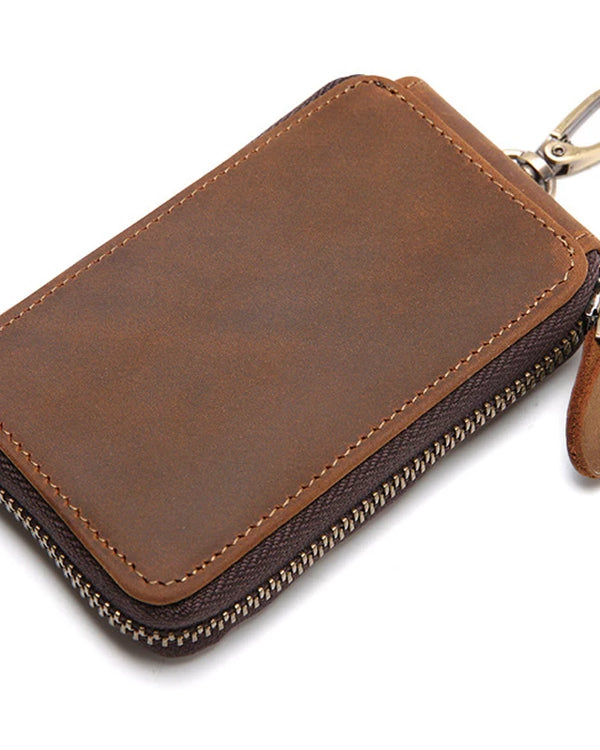 Vintage Key Holder men Genuine Leather key holder Leather key wallet men housekeeper women key case smart organizer pouch